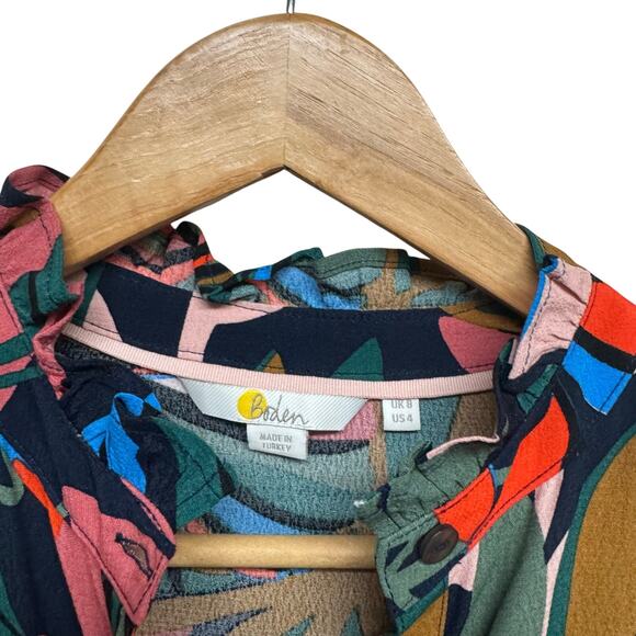 Boden Botanical Tiered Midi Maxi Dress Long Sleeve Viscose - Picture 3 of 11